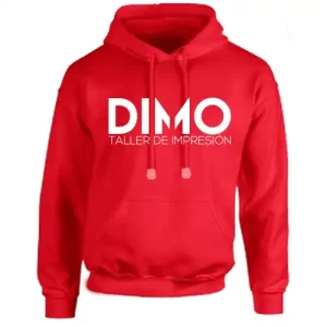 Buso hoodie prenda color rojo claro personalizado